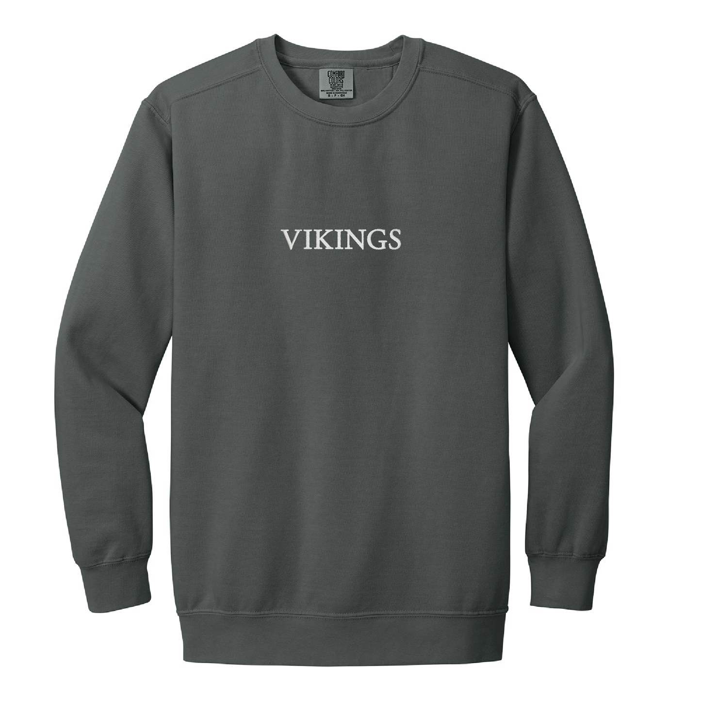 Valparaiso | Embroidered Block VIKINGS Crewneck - Nottingham Embroidery