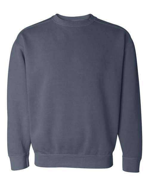 "mama" Script Denim Blue Crewneck Sweatshirt - Nottingham Embroidery