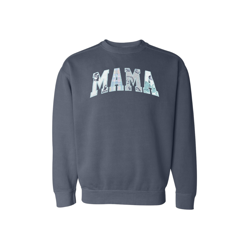 MOM + MAMA Baby Fabric Appliqué Crewneck Sweatshirt - Nottingham Embroidery