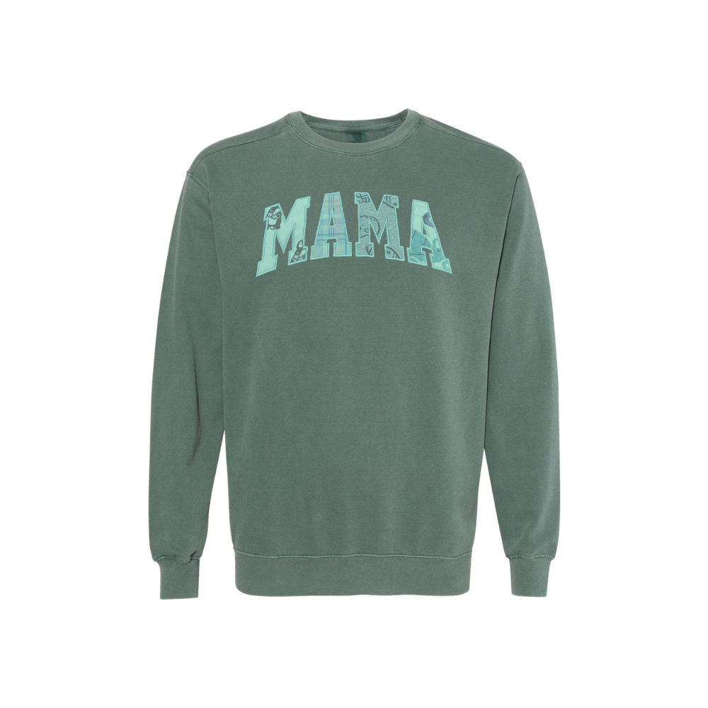 MOM + MAMA Baby Fabric Appliqué Crewneck Sweatshirt - Nottingham Embroidery