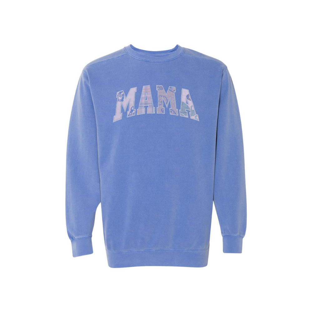 MOM + MAMA Baby Fabric Appliqué Crewneck Sweatshirt - Nottingham Embroidery