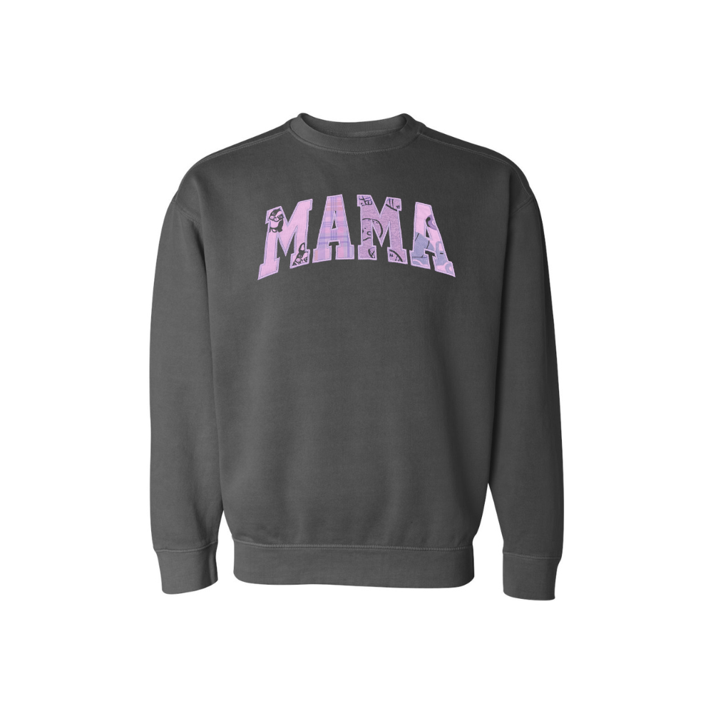 MOM + MAMA Baby Fabric Appliqué Crewneck Sweatshirt - Nottingham Embroidery