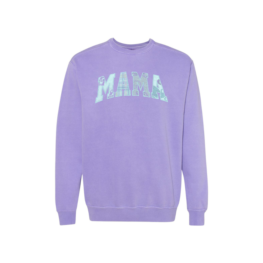 MOM + MAMA Baby Fabric Appliqué Crewneck Sweatshirt - Nottingham Embroidery