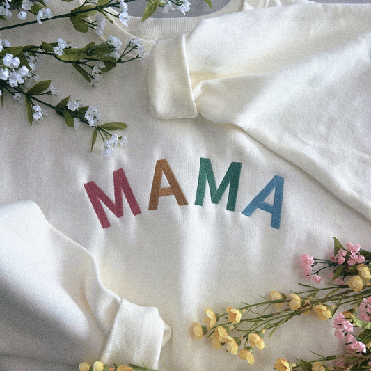 MAMA Muted Color Block Boxy Crewneck