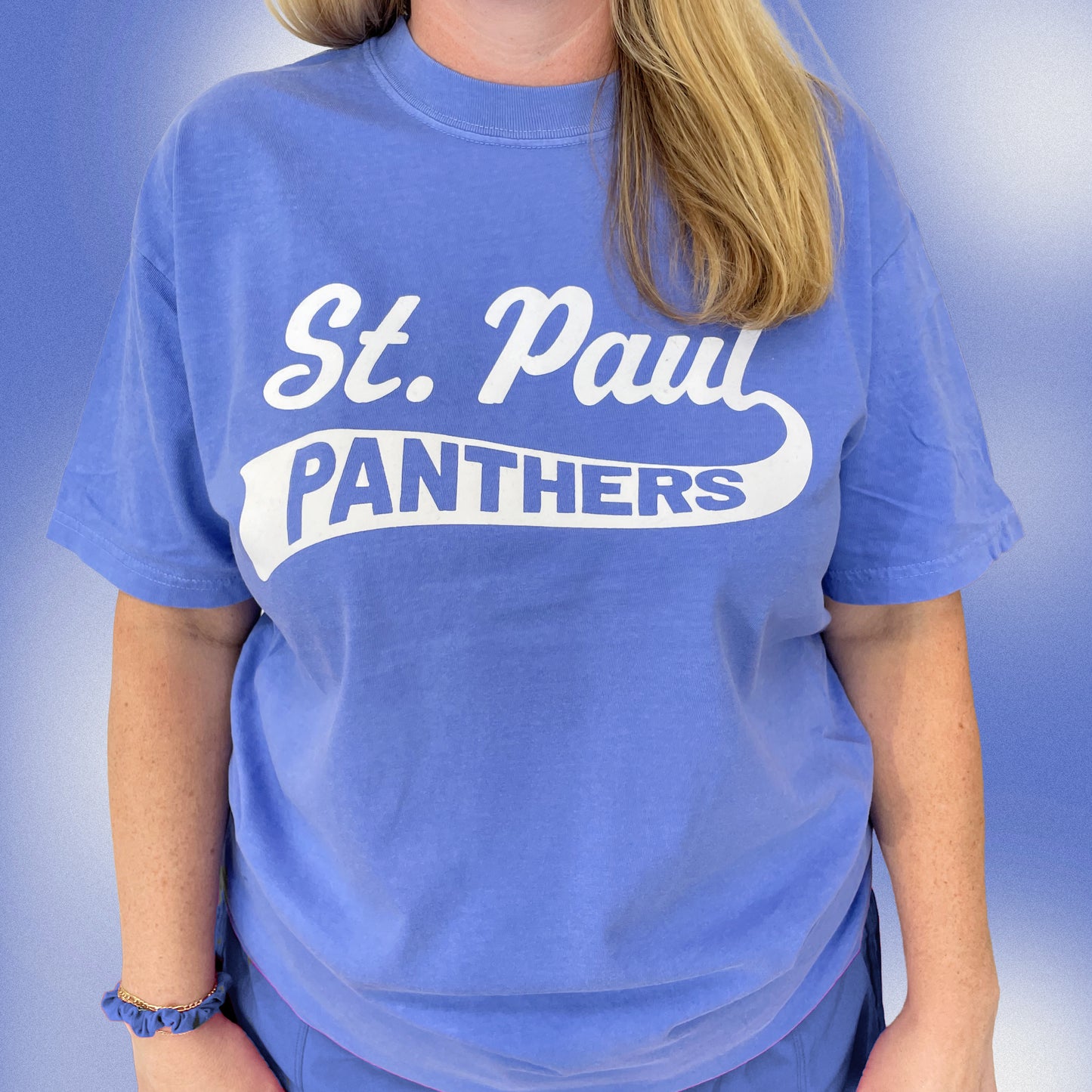 Saint Paul Panthers: Soft Flock Varsity Tee
