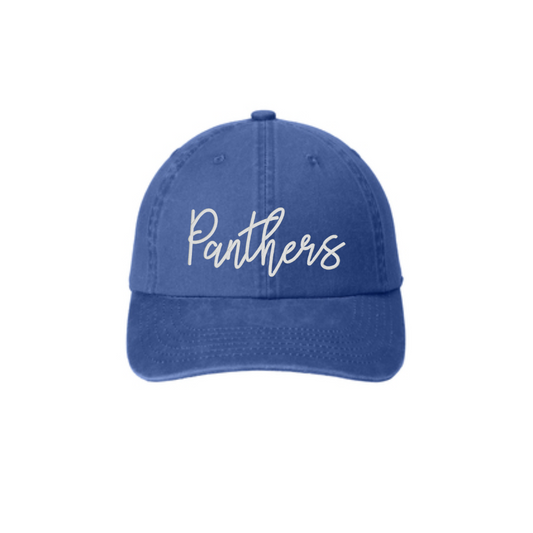 Saint Paul Panthers | "Panthers" Embroidered Port Authority® Ladies Garment Washed Cap - Nottingham Embroidery