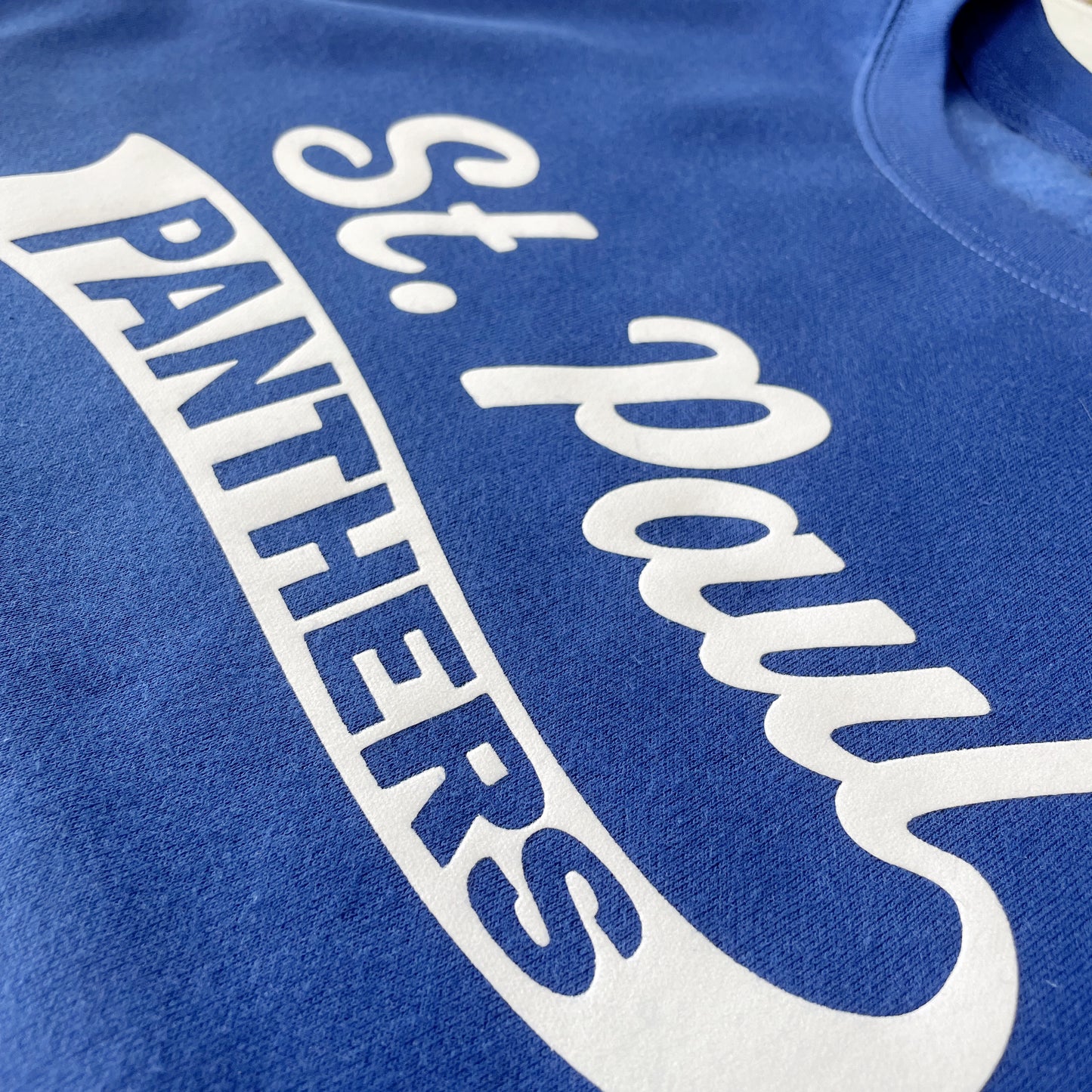 Saint Paul Panthers: Soft Flock Varsity Crewneck