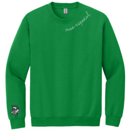 Parkview Elementary School: Mas Español Chain Stitched Collar Crewneck