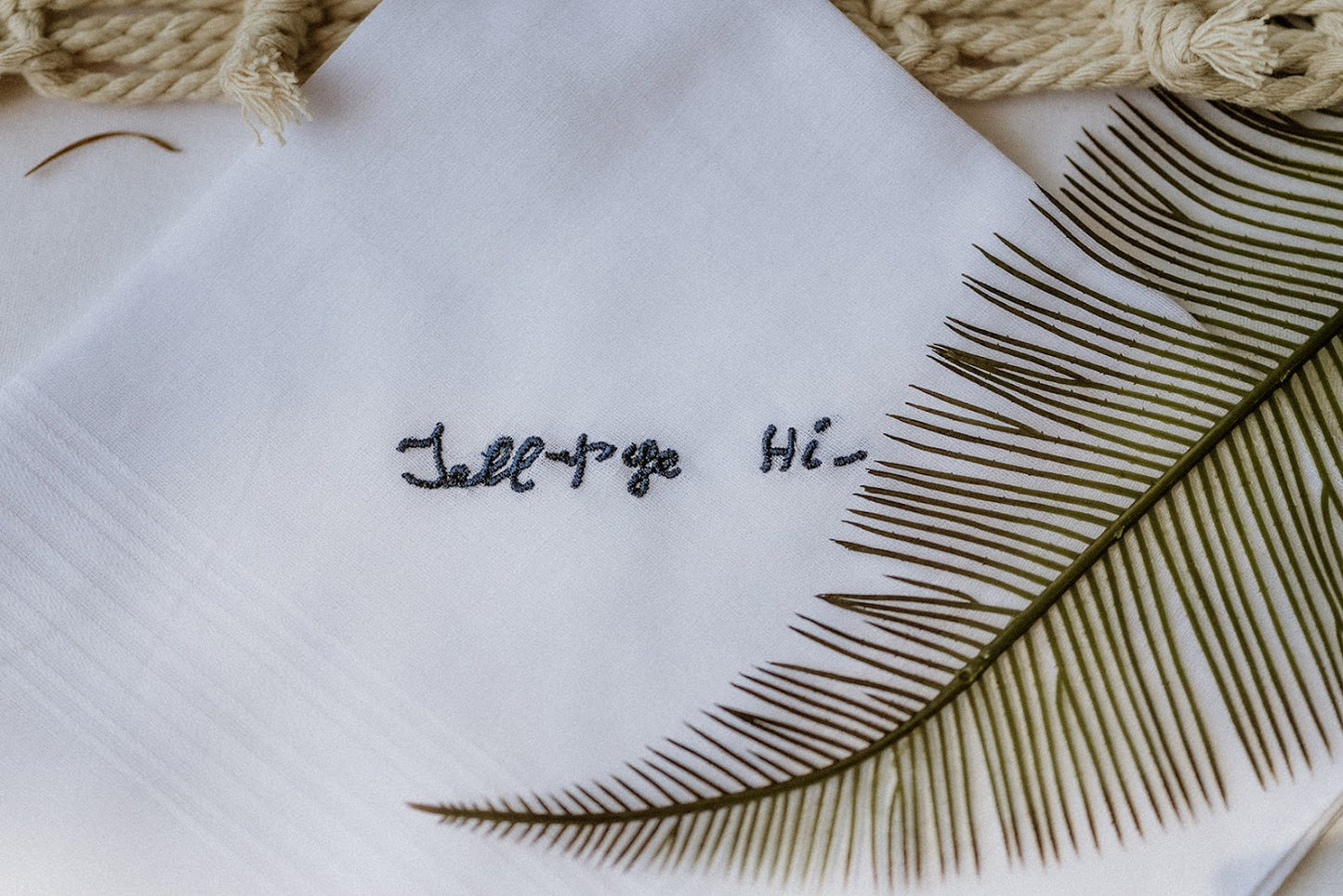 Custom Embroidery Handkerchief | "We will cherish forever!" - Nottingham Embroidery