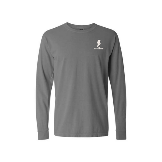 THIS MOTHER MEANS BUSINESS Grey Long Sleeve T-Shirt - Nottingham Embroidery