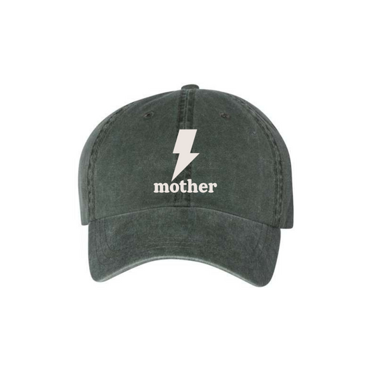 THIS MOTHER MEANS BUSINESS Forest Pigment-Dyed Cap - Nottingham Embroidery