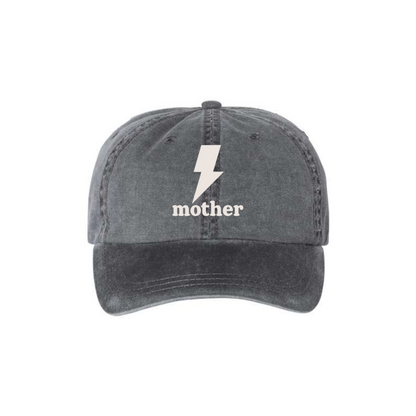 THIS MOTHER MEANS BUSINESS Black Pigment-Dyed Cap - Nottingham Embroidery