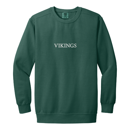 Valparaiso | Embroidered Block VIKINGS Crewneck - Nottingham Embroidery