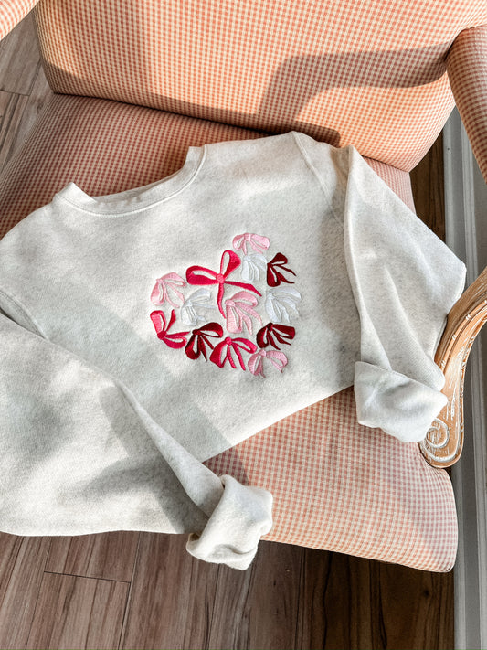 Valentine's Day | Bow Heart Crewneck