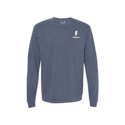 THIS MOTHER MEANS BUSINESS Denim Long Sleeve T-Shirt - Nottingham Embroidery