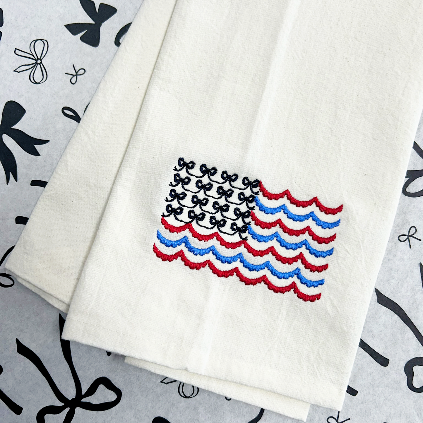 Summer Vacation: Coquette Flag Tea Towel