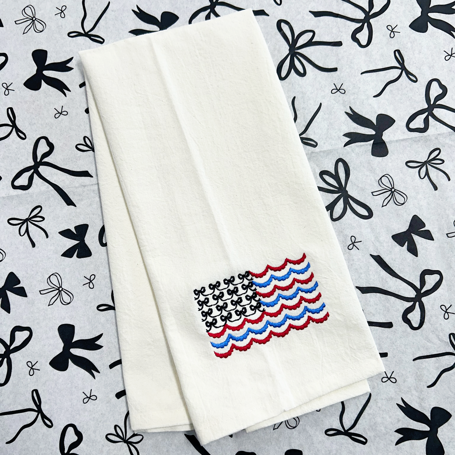 Summer Vacation: Coquette Flag Tea Towel