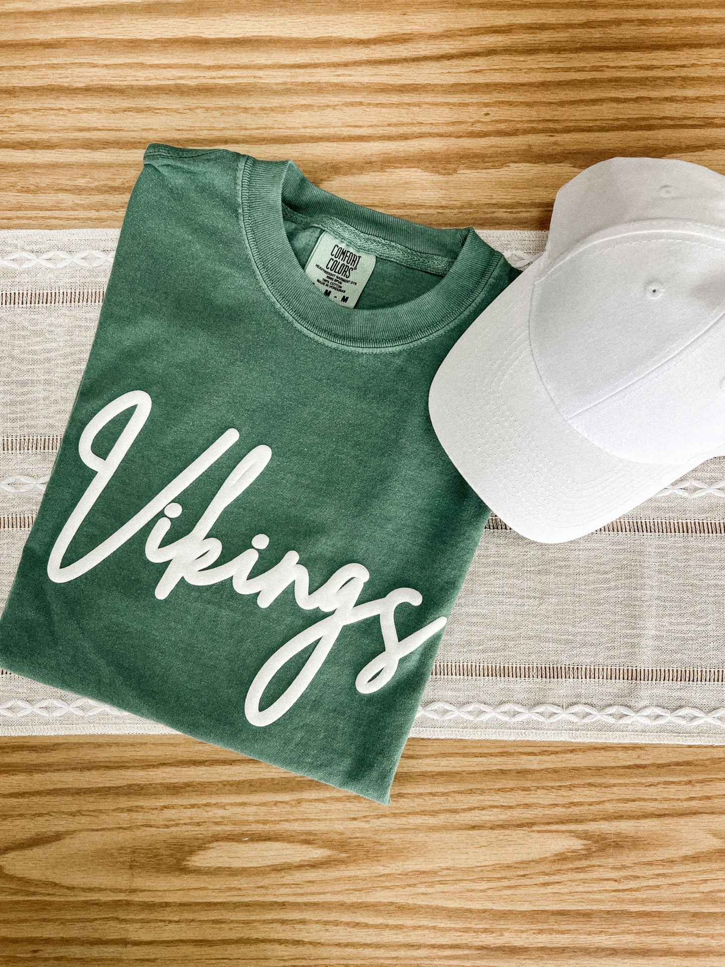 Valparaiso Vikings | Puff Comfort Colors® T- Shirt - Nottingham Embroidery