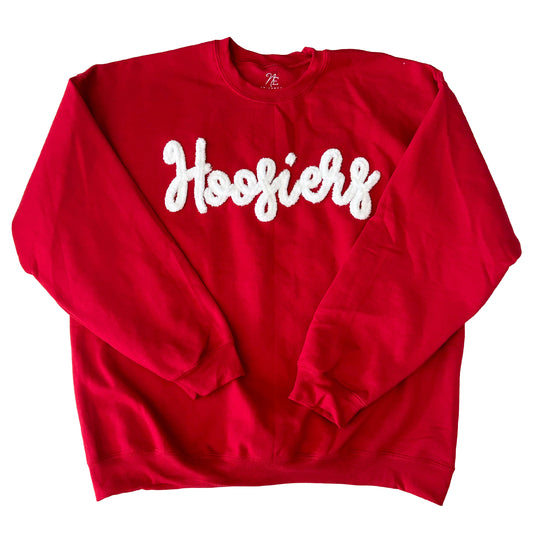 indiana hoosiers football basketball yarn embroidery sweatshirt