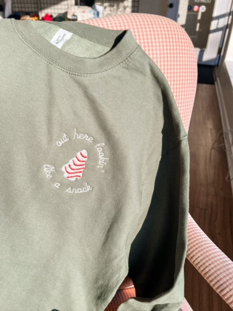 Christmas | Lookin' Like a Snack - Embroidered Crewneck