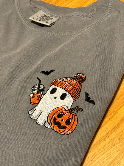 Comfort Colors® "Henry" the Embroidered Ghost Long Sleeve T-shirt