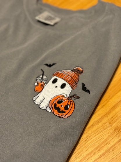 Comfort Colors® "Henry" the Embroidered Ghost Long Sleeve T-shirt