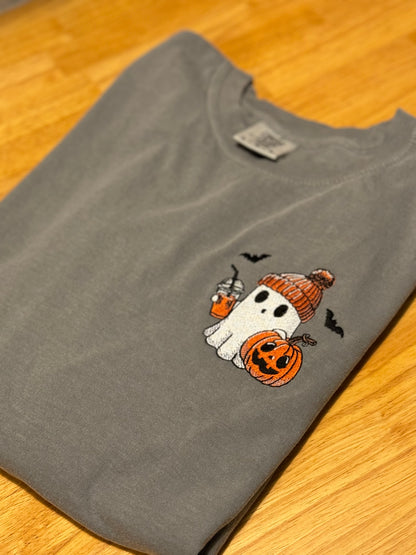 Comfort Colors® "Henry" the Embroidered Ghost Long Sleeve T-shirt