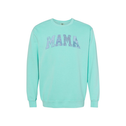 "MAMA" Fabric Appliqué Crewneck Sweatshirt