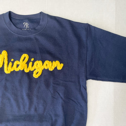 michigan football embroidery sweatshirt