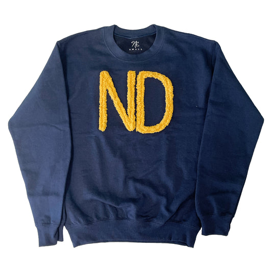 notre dame football yarn embroidery sweatshirt