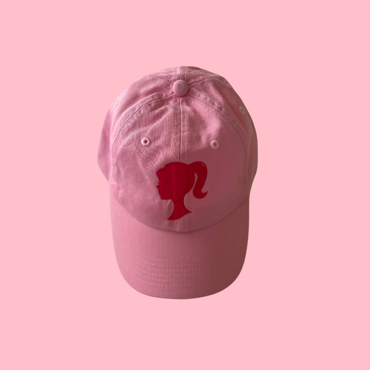 Barbie Embroidered Silhouette Pink Baseball Cap - Nottingham Embroidery