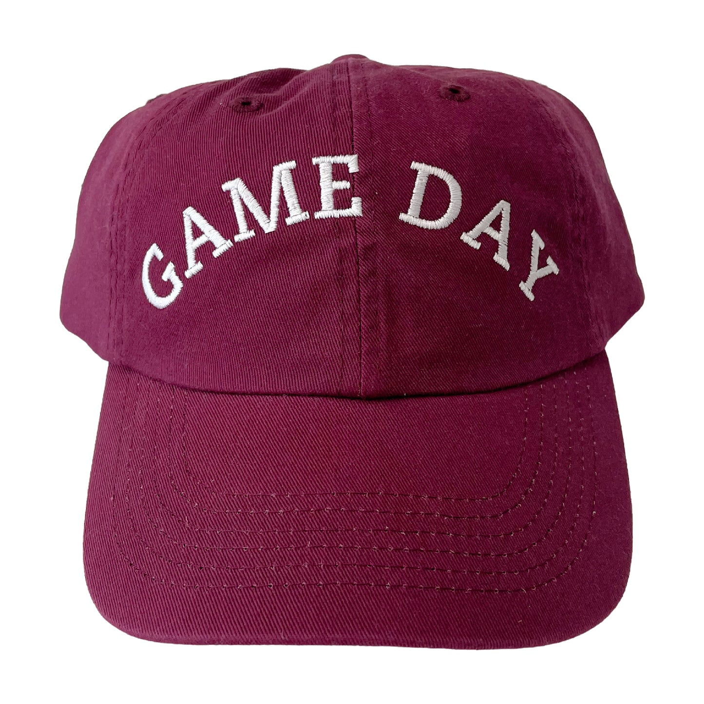 red maroon game day embroidered hat