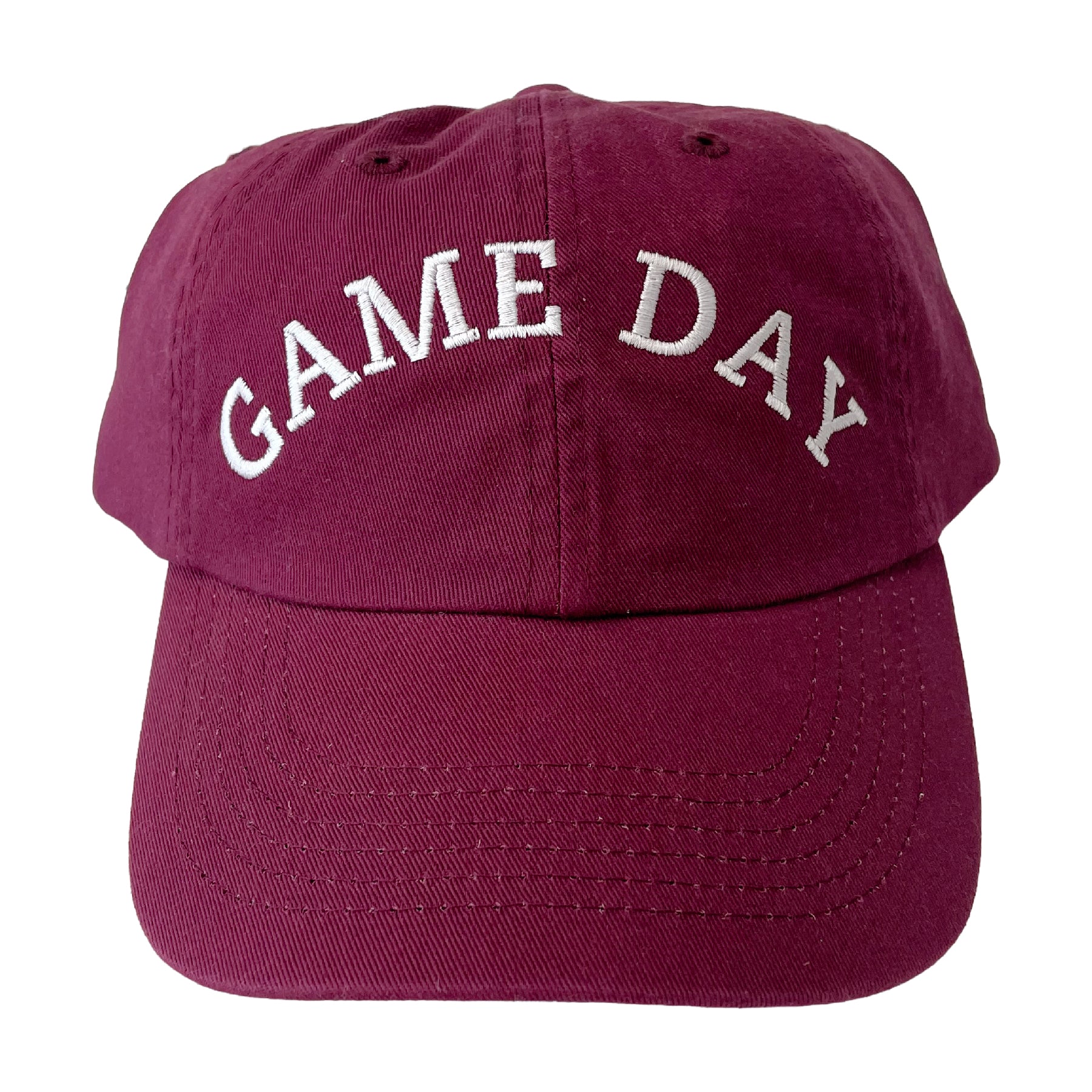 red maroon game day embroidered hat