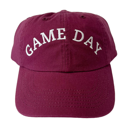 red maroon game day embroidered hat