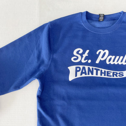 Saint Paul Panthers: Soft Flock Varsity Crewneck