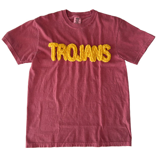 Chesterton Trojans: Chenillé Tee | Embroidered Yarn T-Shirt