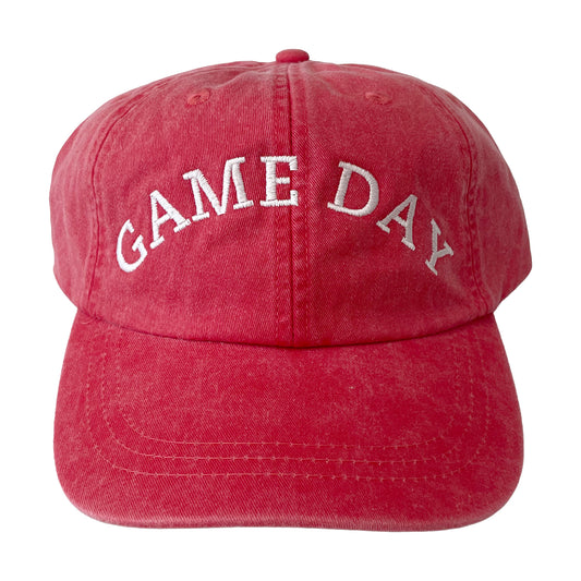 red game day embroidery hat