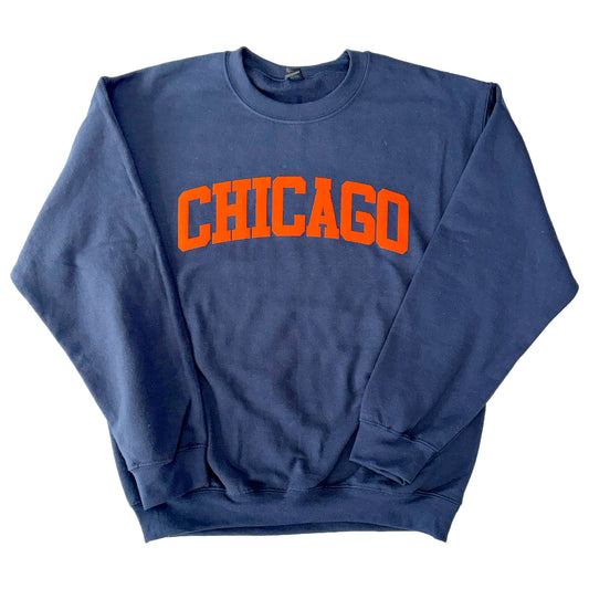 chicago bears soft flock crewneck sweatshirt for playoffs super bowl nfl