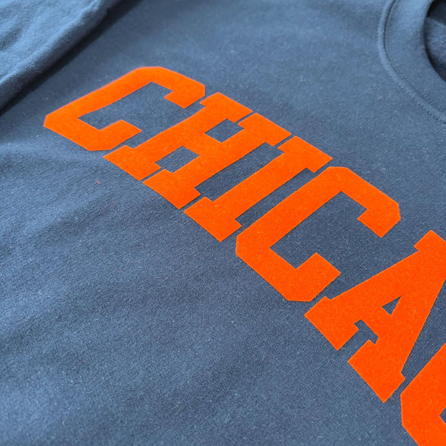 chicago bears soft flock crewneck sweatshirt for playoffs super bowl nfl