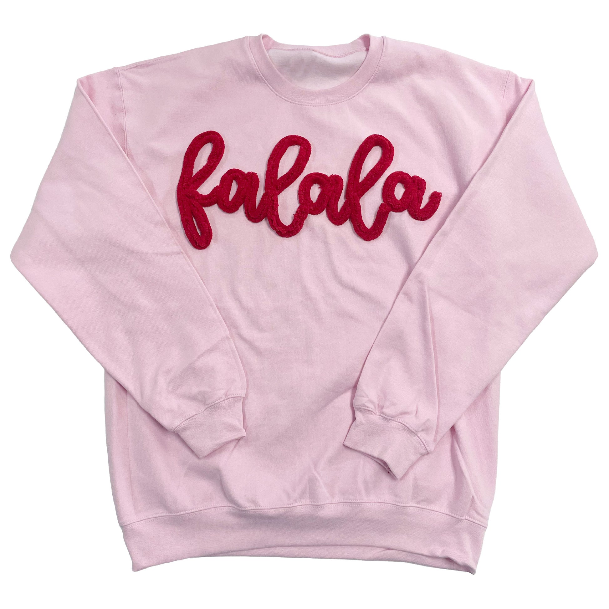 christmas yarn sweatshirt chenille embroidery fa la la crewneck