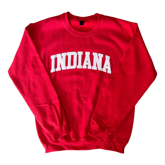 indiana hoosiers football soft flock vintage crewneck sweatshirt