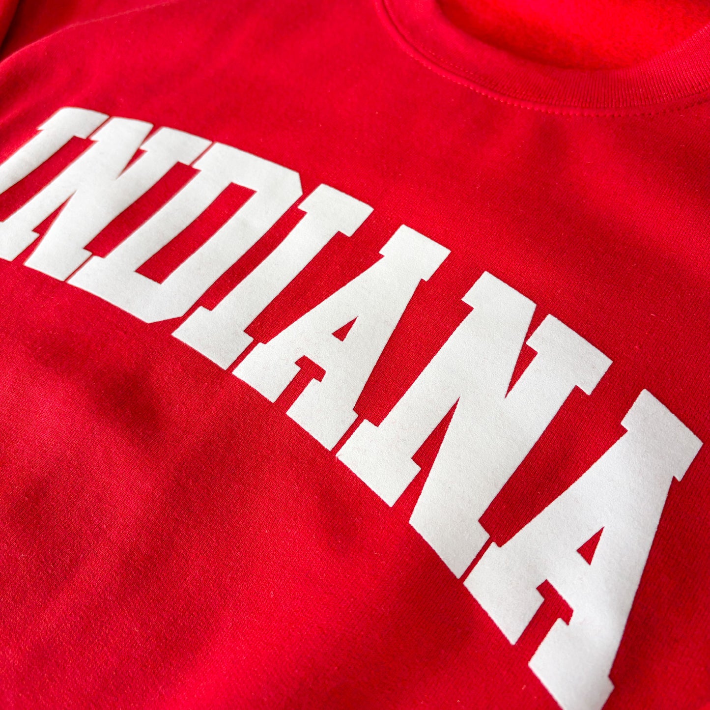 indiana hoosiers football soft flock vintage crewneck sweatshirt