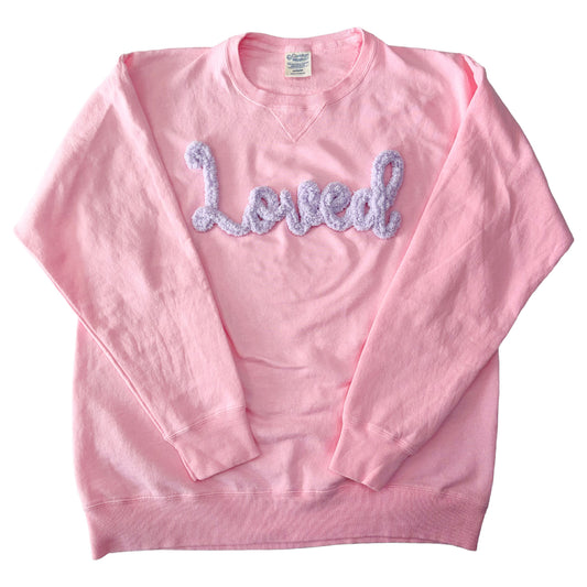 Valentine's Day | Loved Chenillé Crewneck | Embroidered Yarn Sweatshirt