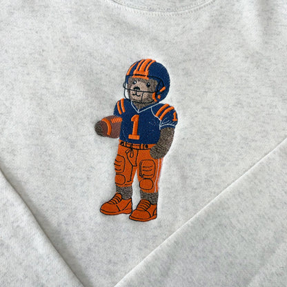 chicago bears teddy bear football embroidered sweatshirt for super bowl playoffs nfl