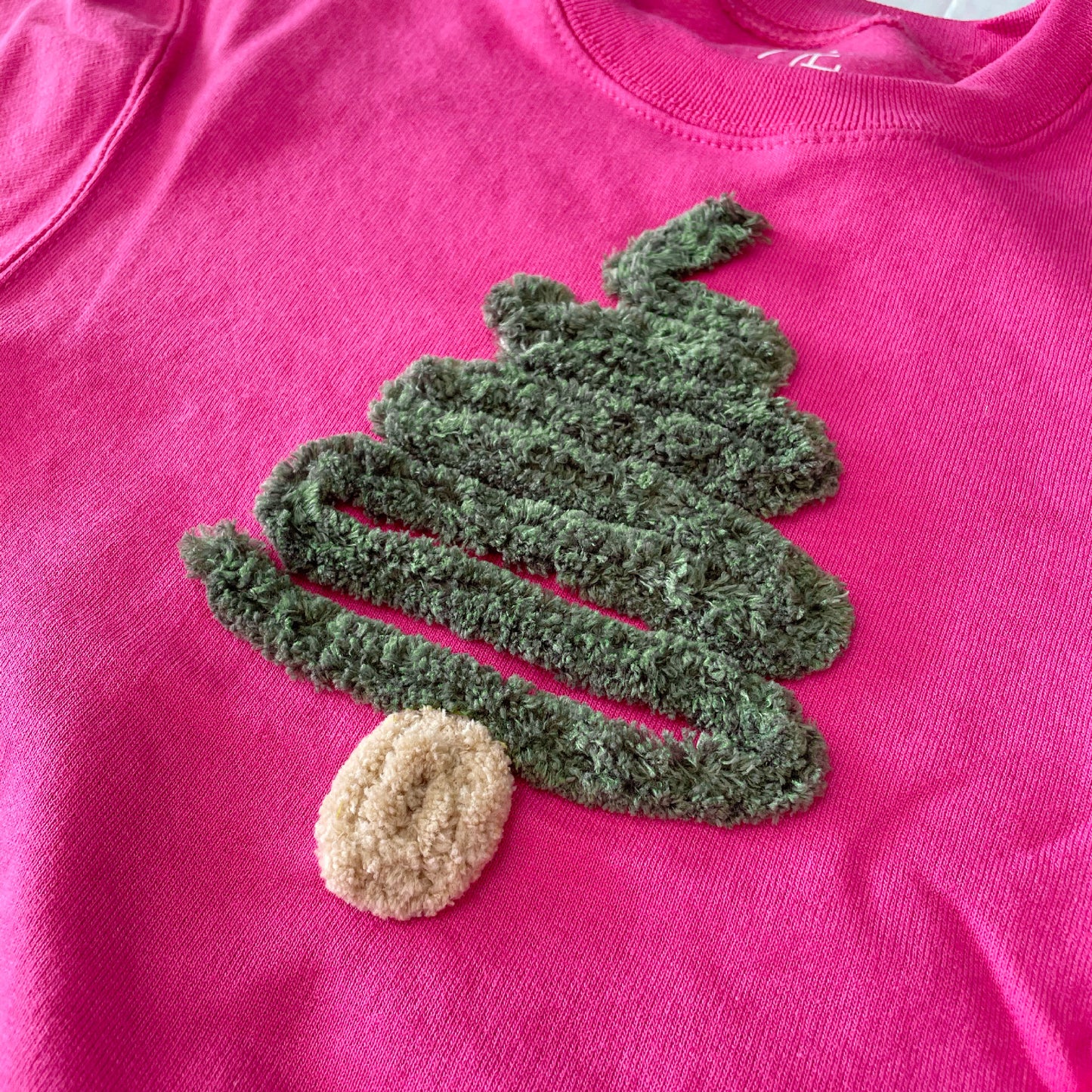 Christmas: Tree Chenillé Crewneck | Embroidered Yarn Sweatshirt