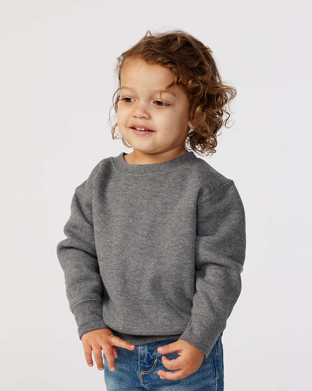 Custom Embroidered Toddler Crewneck Sweatshirt Embroidered Granite Heather / 2T